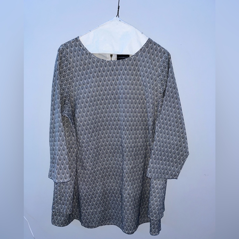 Lane Bryant Black and White Patterned Blouse